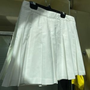 Aritzia Sunday Best Olive White Pleated Skirt